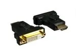 DINIC HDMI Adapter Typ A 19pol Stecker auf DVI Buchse, vergoldete Kontakte, schwarz